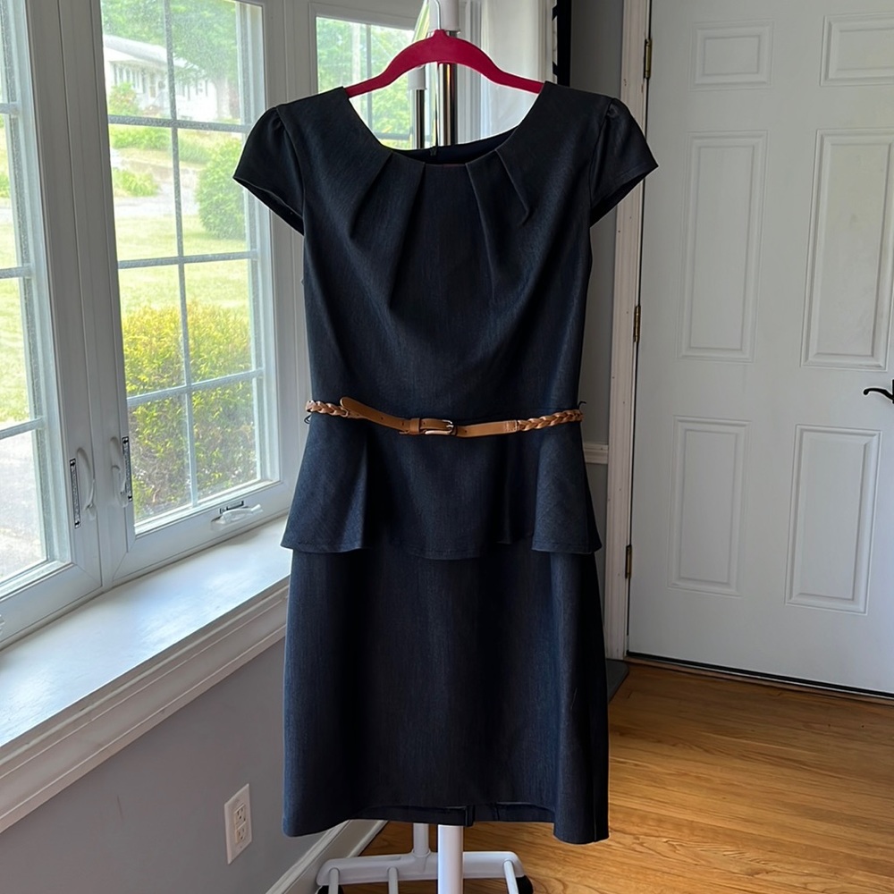 Chambray dress with belt